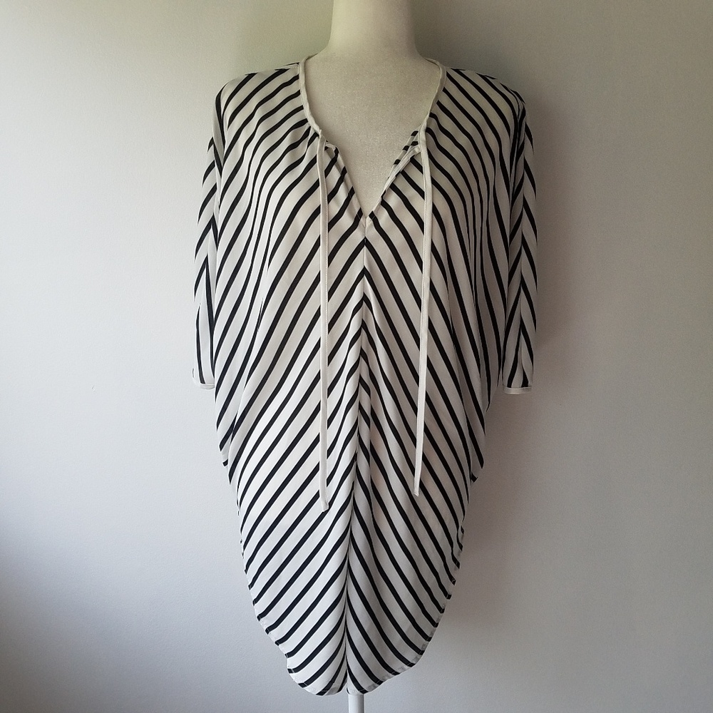 Mossimo Chevron Striped High Low V Neck Batwing Tunic